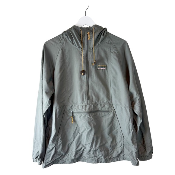 L.L. Bean Jackets & Blazers - LL Bean Mountain Classic Anorak Sage Green Half Zip Hooded Jacket Misses L